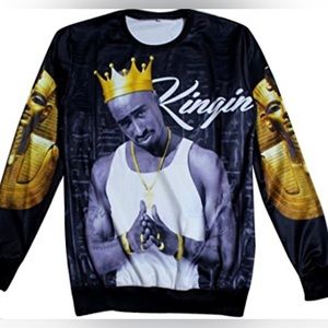 New Unisex Sweater King 2Pac Tupac Shakur Sweatshirt T Shirt size M
